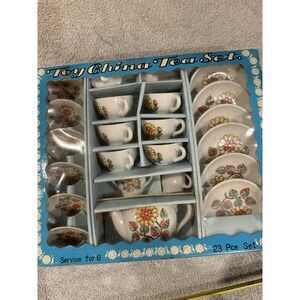 Vintage Toy China Tea Set 23 piece Service for 6 Children  Made In Japan in Box